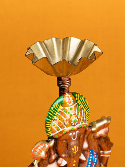 Metal Handpainted Ganesha T Light Holder - Set of 2 - WL5257