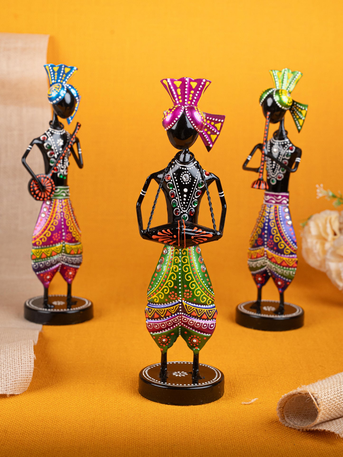 Metal Handpainted Sardar - Set of 3 - WL5258