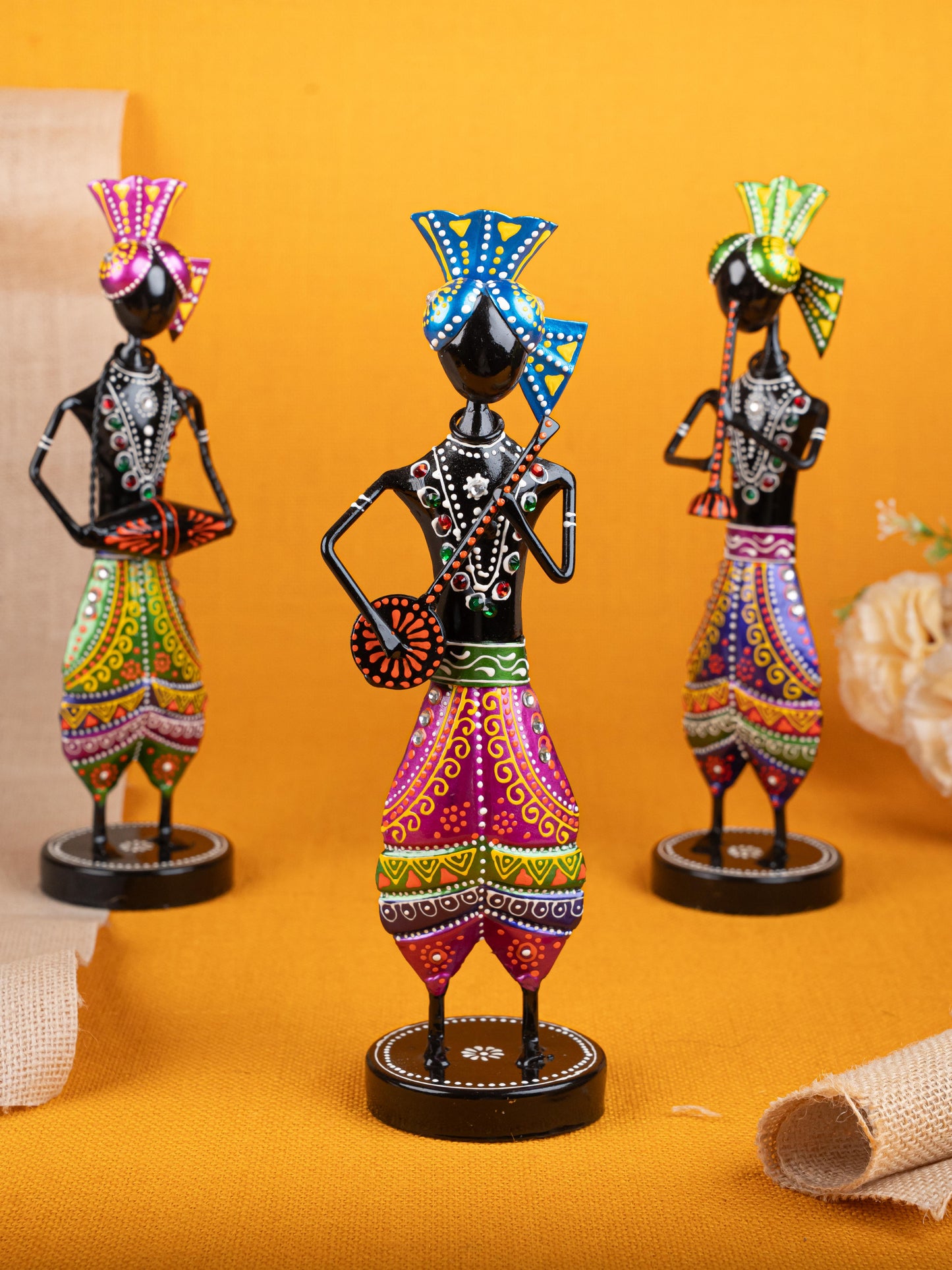Metal Handpainted Sardar - Set of 3 - WL5258