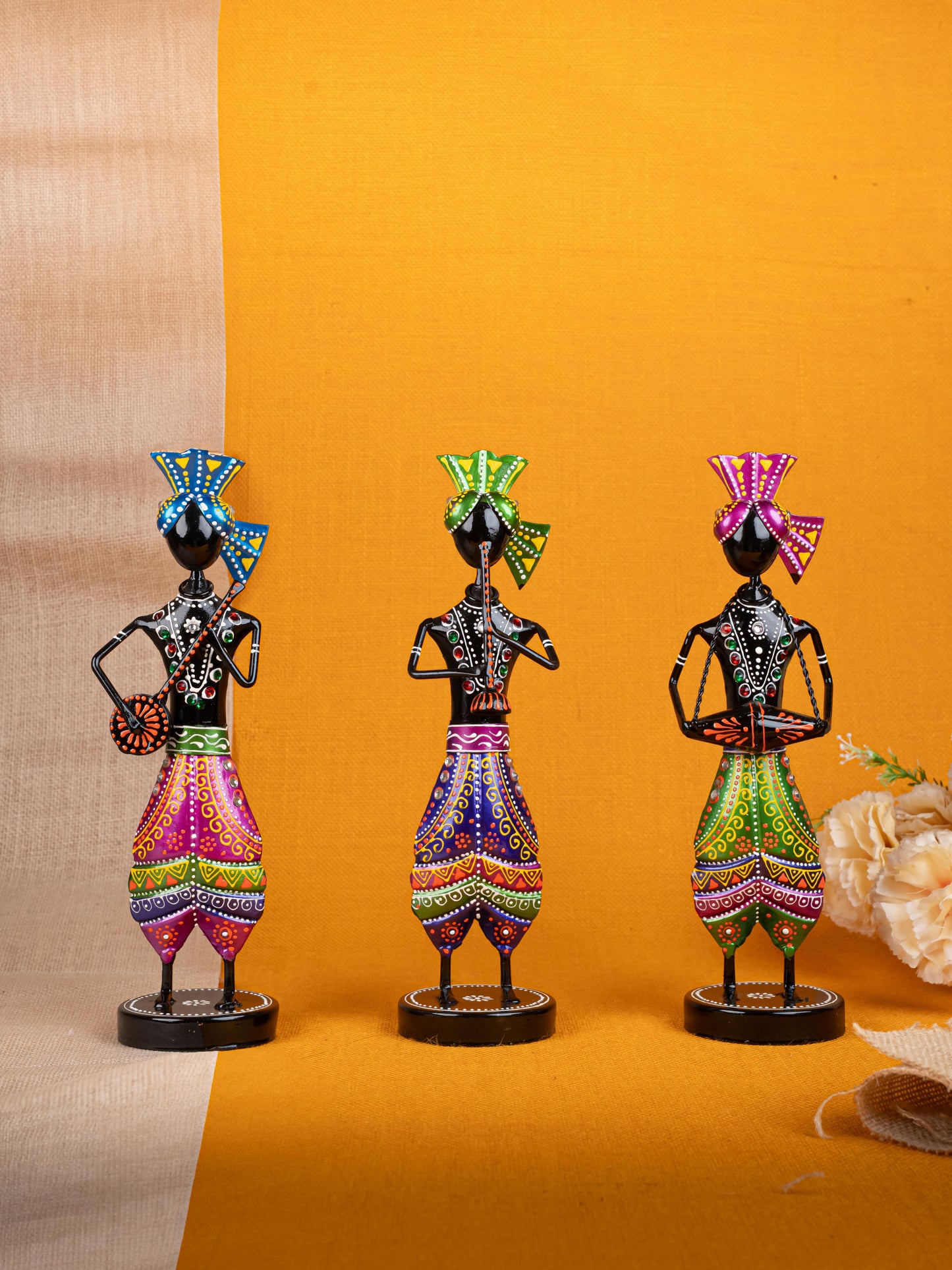 Metal Handpainted Sardar - Set of 3 - WL5258