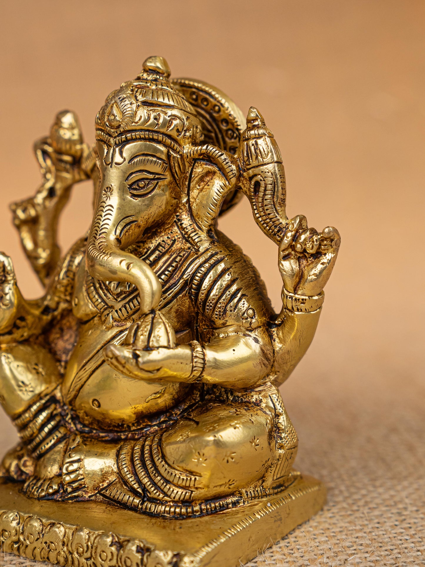 Brass Ganesha Idol - 3 inch - WL5271