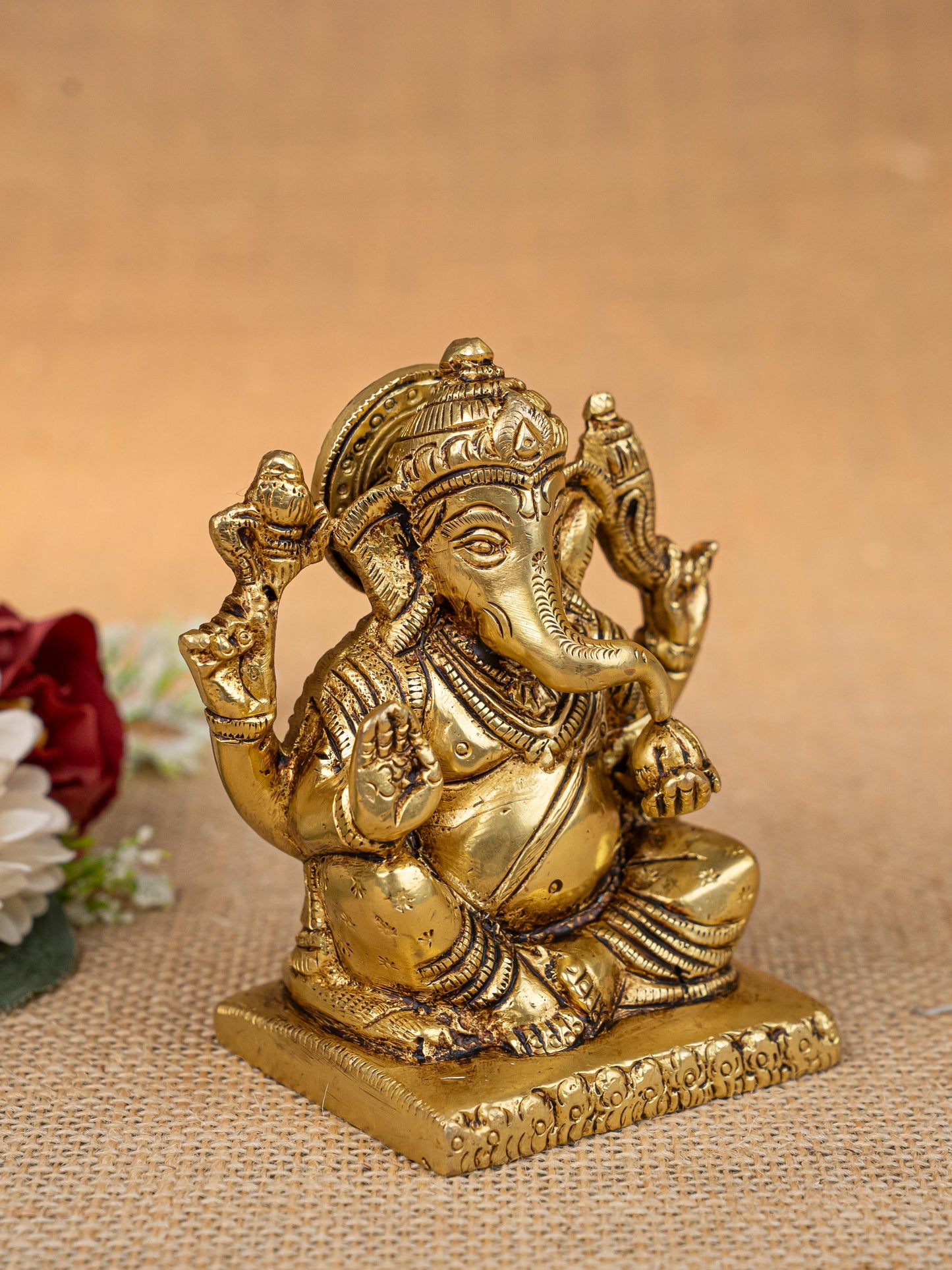 Brass Ganesha Idol - 3 inch - WL5271