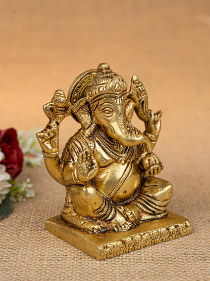 Brass Ganesha Idol - 3 inch - WL5271