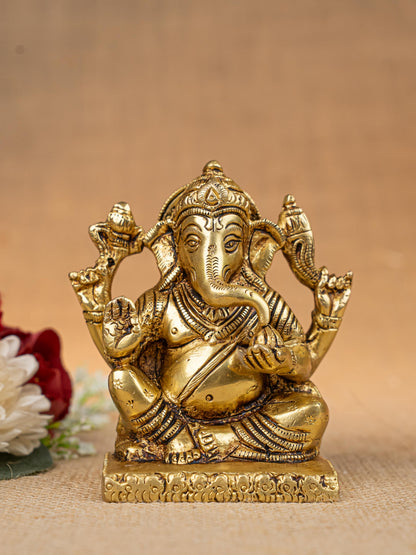 Brass Ganesha Idol - 3 inch - WL5271