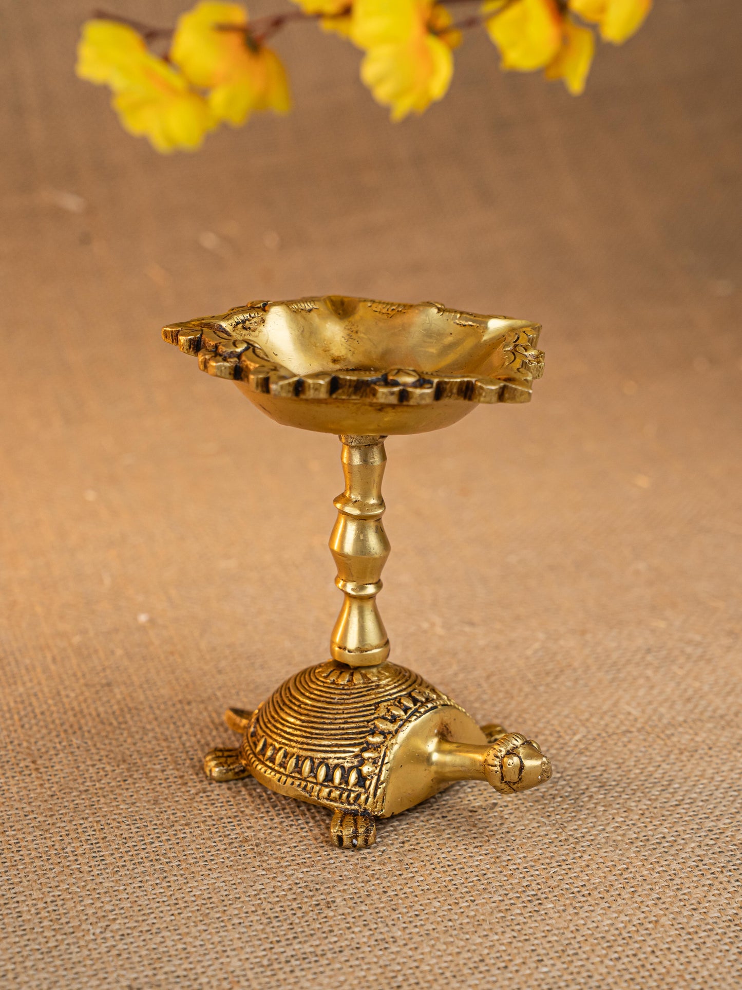 Brass Tortoise Diya - 4 inch - WL5273