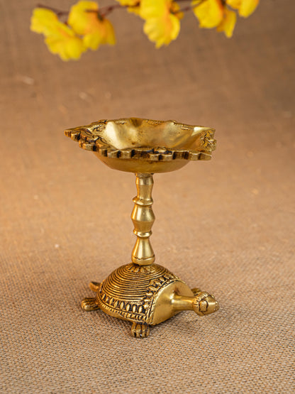 Brass Tortoise Diya - 4 inch - WL5273