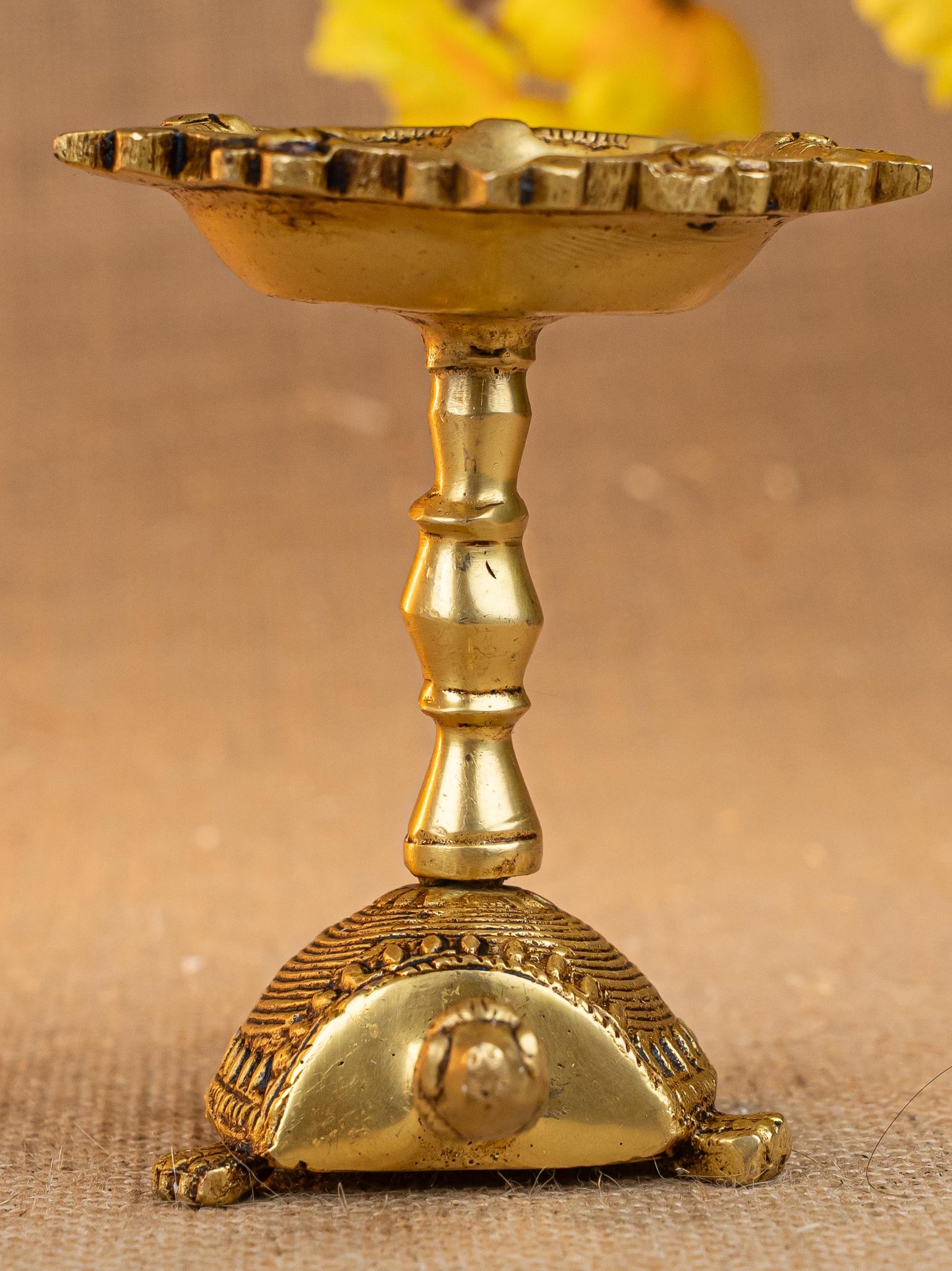 Brass Tortoise Diya - 4 inch - WL5273