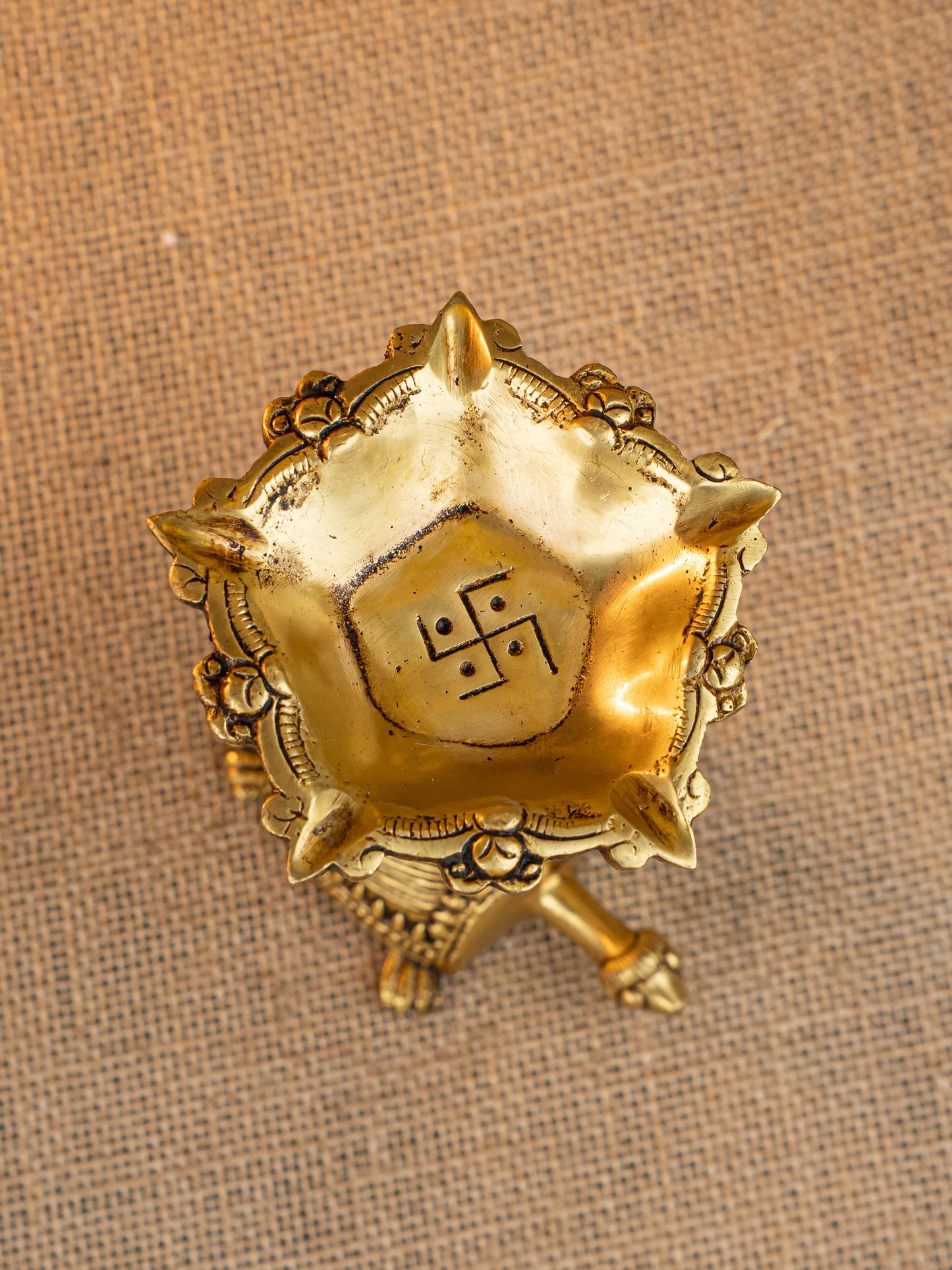 Brass Tortoise Diya - 4 inch - WL5273