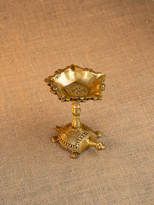 Brass Tortoise Diya - 4 inch - WL5273
