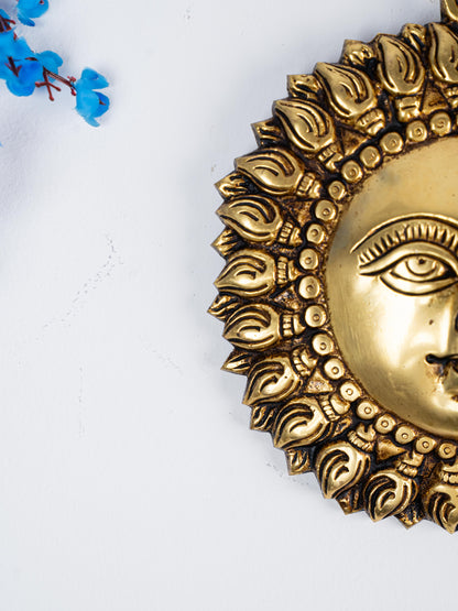 Brass Sun Face Wall Hanging - 6 inch - WL5277