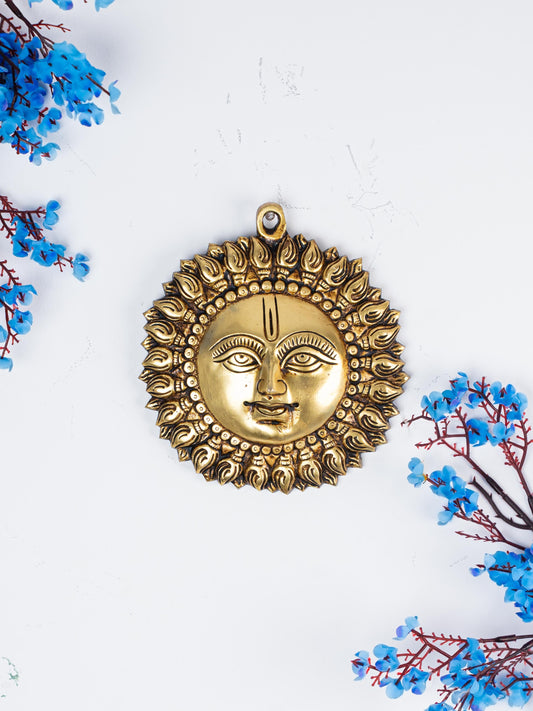 Brass Sun Face Wall Hanging - 6 inch - WL5277