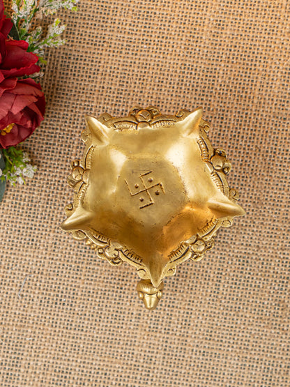 Brass Tortoise with Diya - 2 inch - WL5278