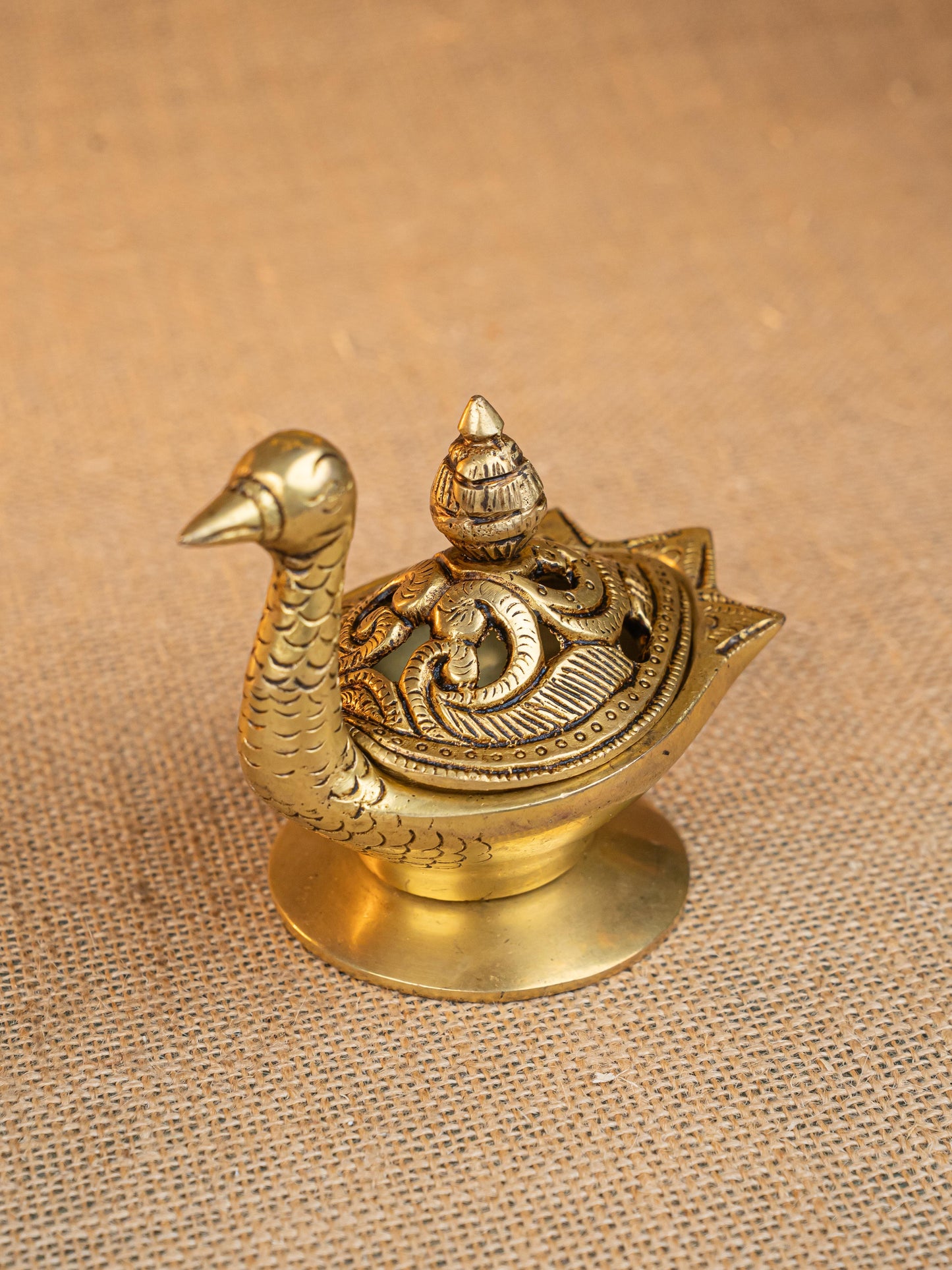 Brass Duck Shape Dhoop Dani - 4 inch - WL5280