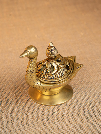 Brass Duck Shape Dhoop Dani - 4 inch - WL5280