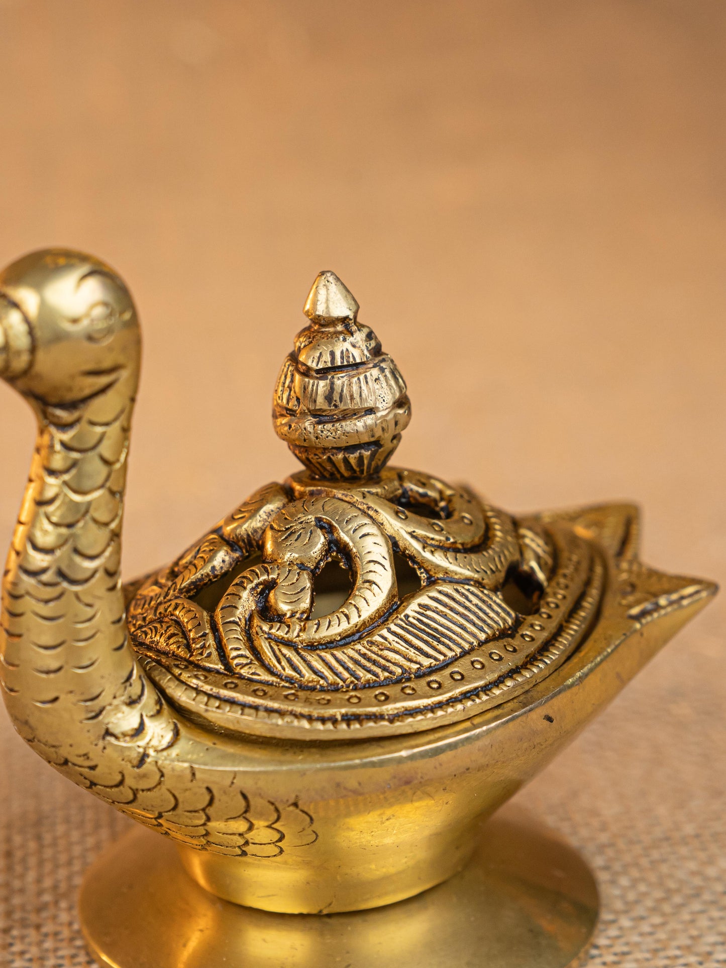 Brass Duck Shape Dhoop Dani - 4 inch - WL5280