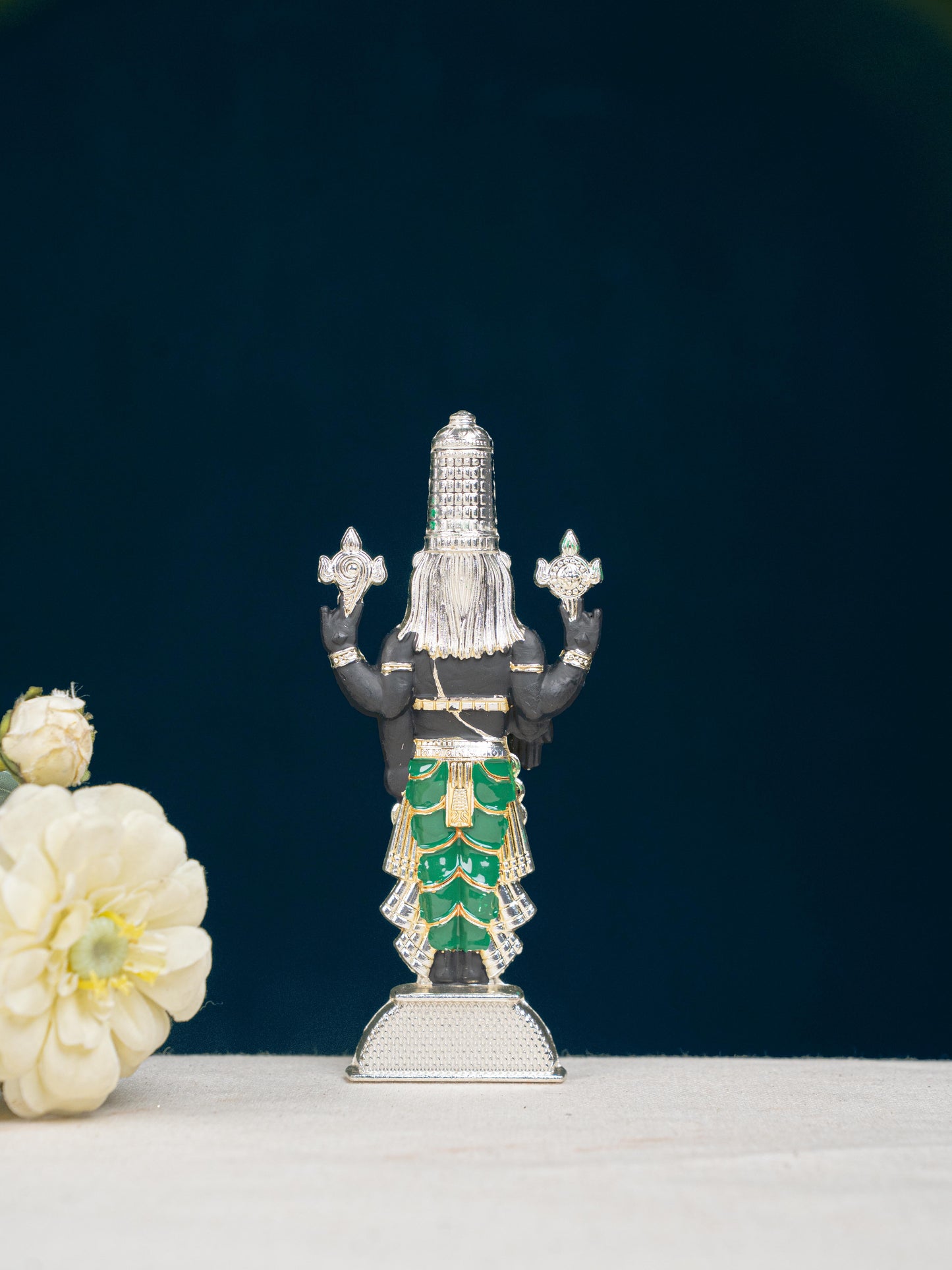Zinc Alloy Tirupathi Balaji Idol - Silver - 6 inch - WL5180-2
