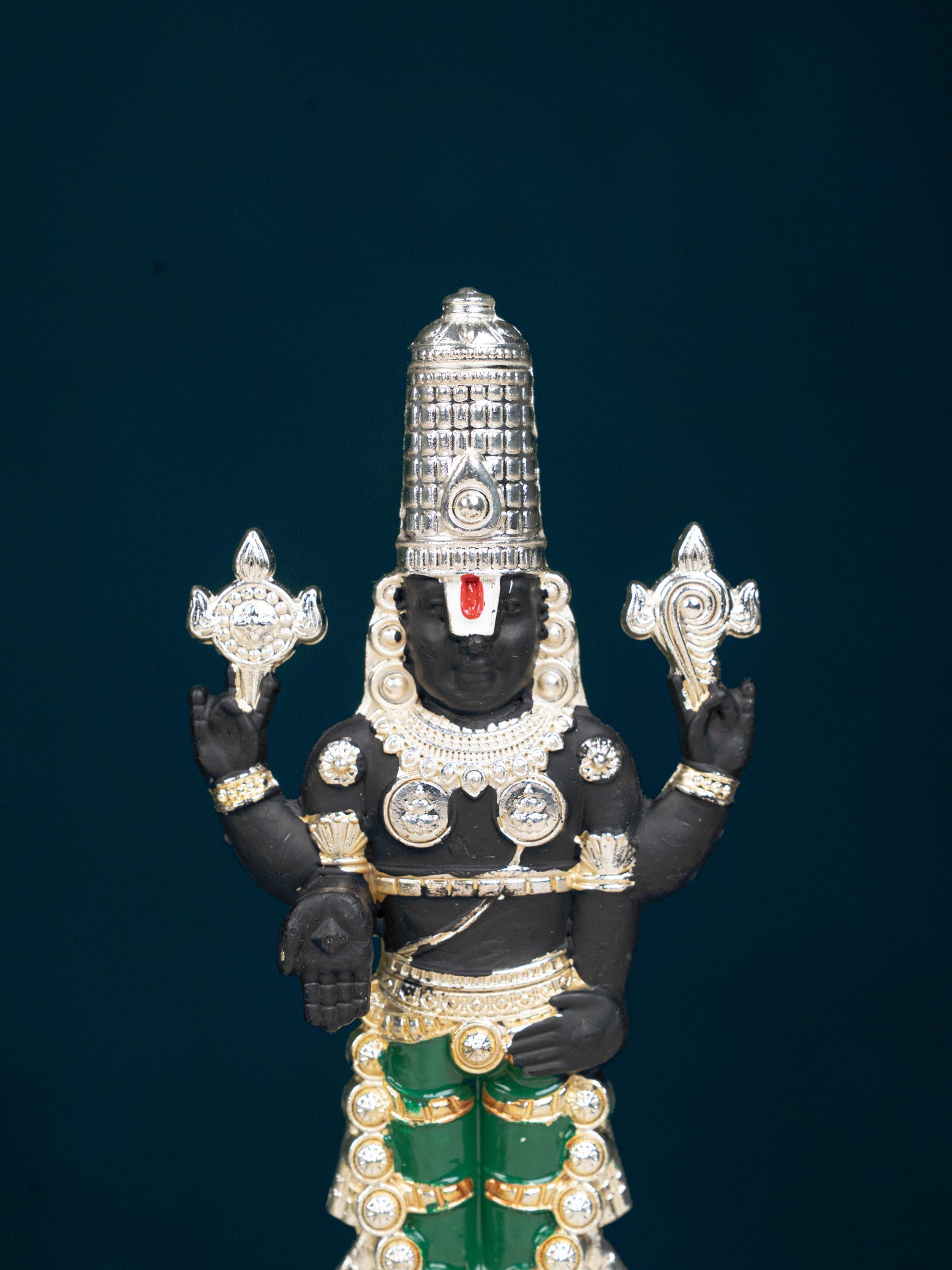 Zinc Alloy Tirupathi Balaji Idol - Silver - 6 inch - WL5180-2