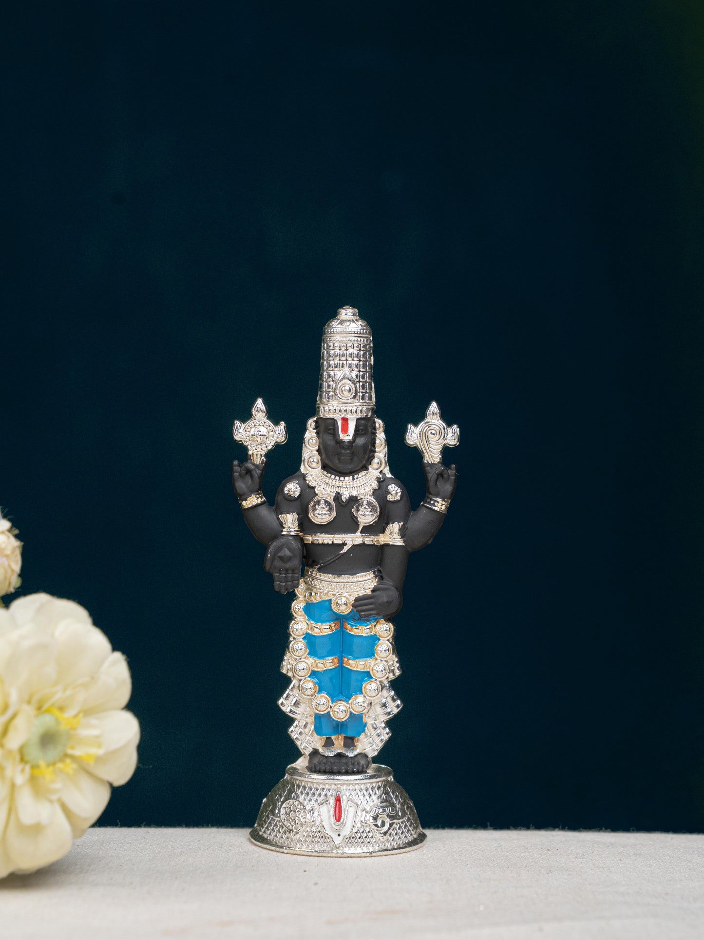 Zinc Alloy Tirupathi Balaji Idol - Silver - 6 inch - WL5180-2