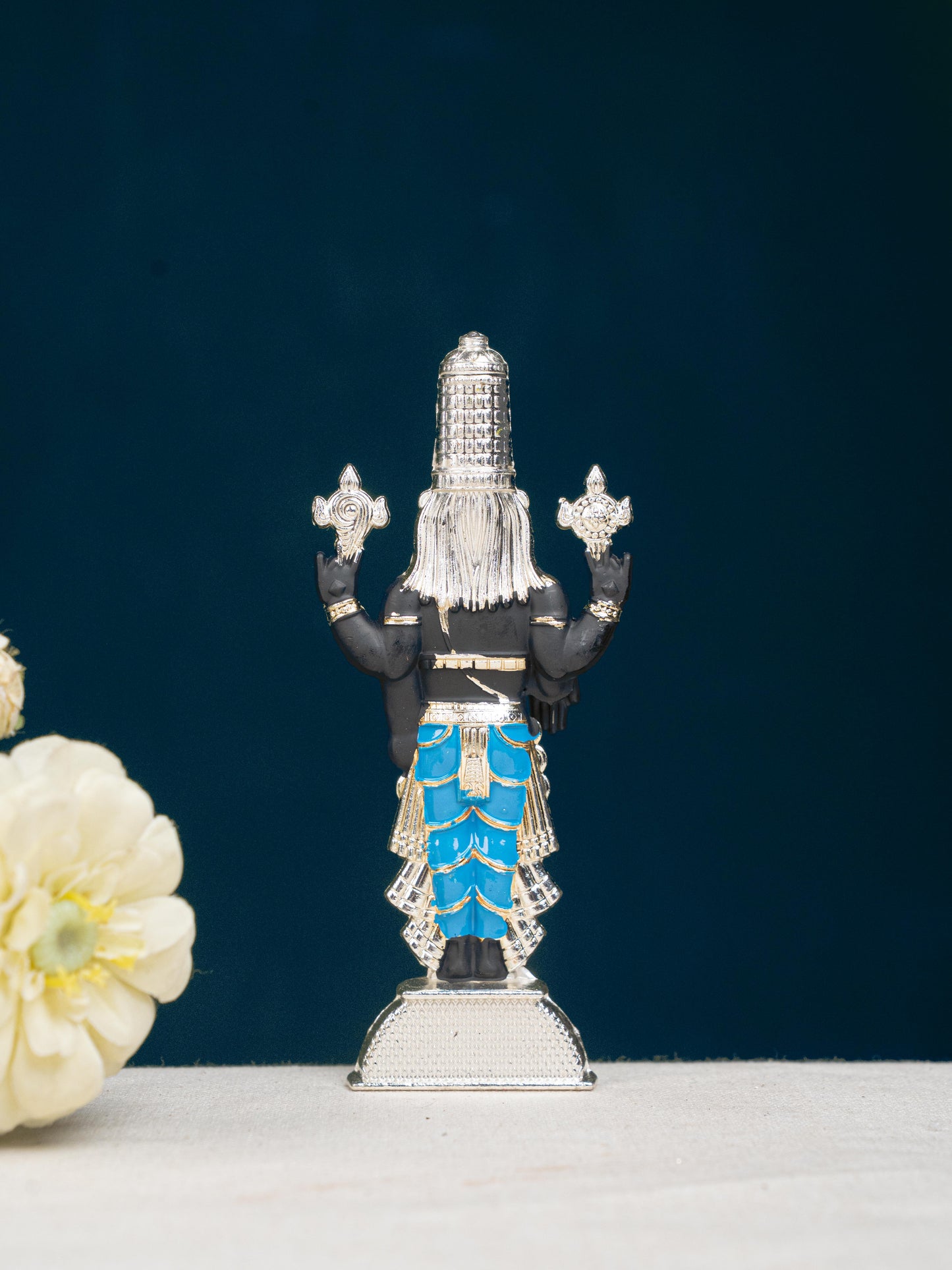 Zinc Alloy Tirupathi Balaji Idol - Silver - 6 inch - WL5180-2