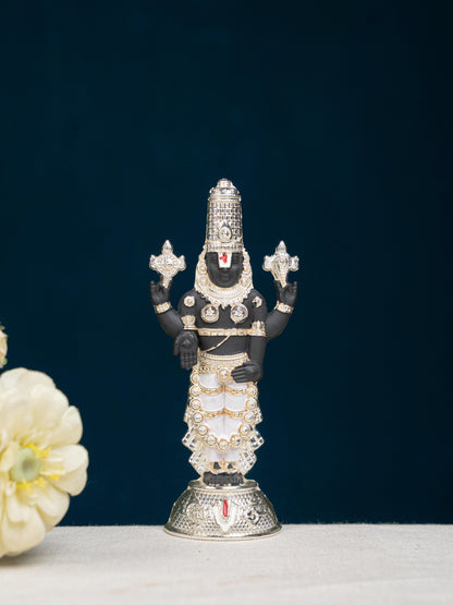 Zinc Alloy Tirupathi Balaji Idol - Silver - 6 inch - WL5180-2
