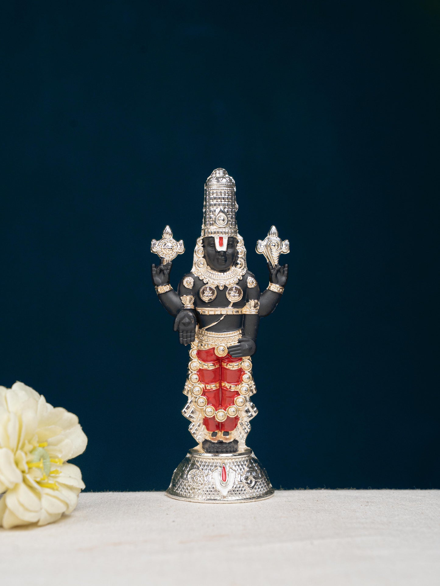 Zinc Alloy Tirupathi Balaji Idol - Silver - 6 inch - WL5180-2