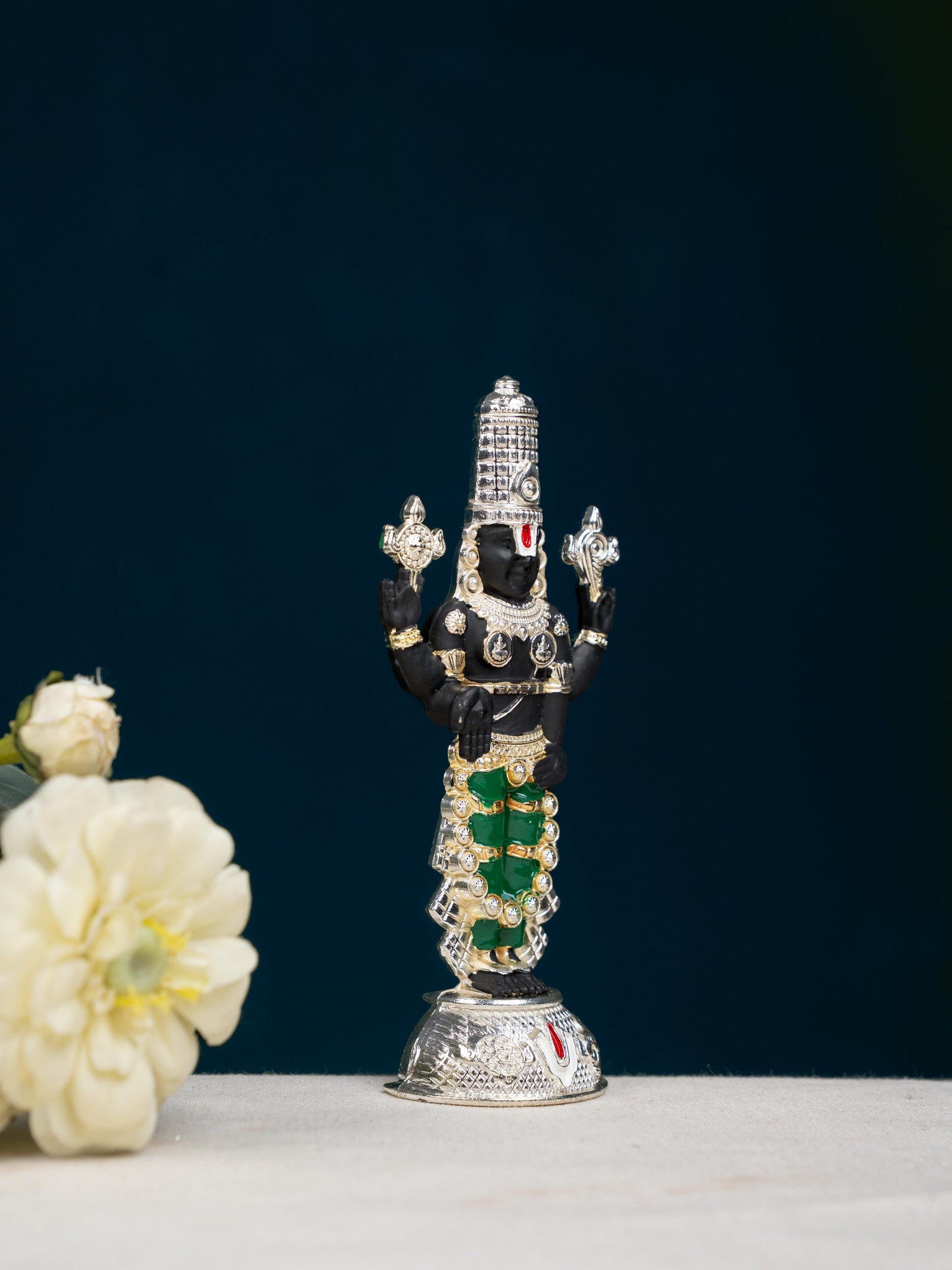 Zinc Alloy Tirupathi Balaji Idol - Silver - 6 inch - WL5180-2