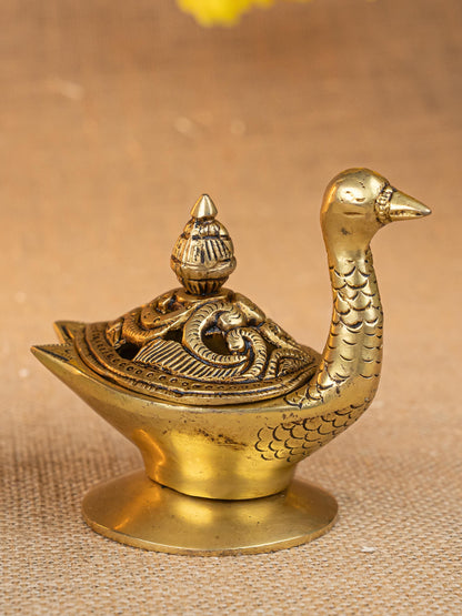 Brass Duck Shape Dhoop Dani - 4 inch - WL5280