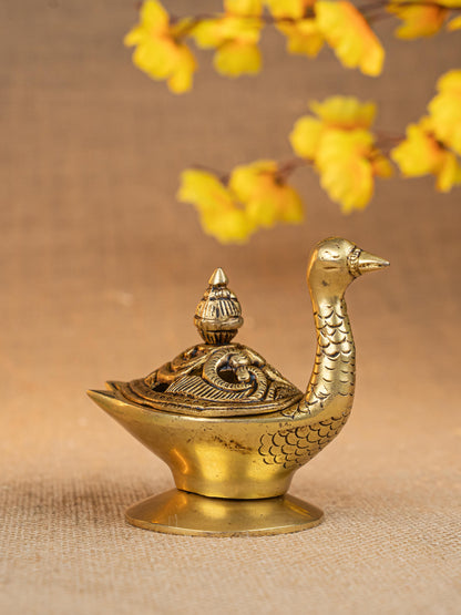 Brass Duck Shape Dhoop Dani - 4 inch - WL5280