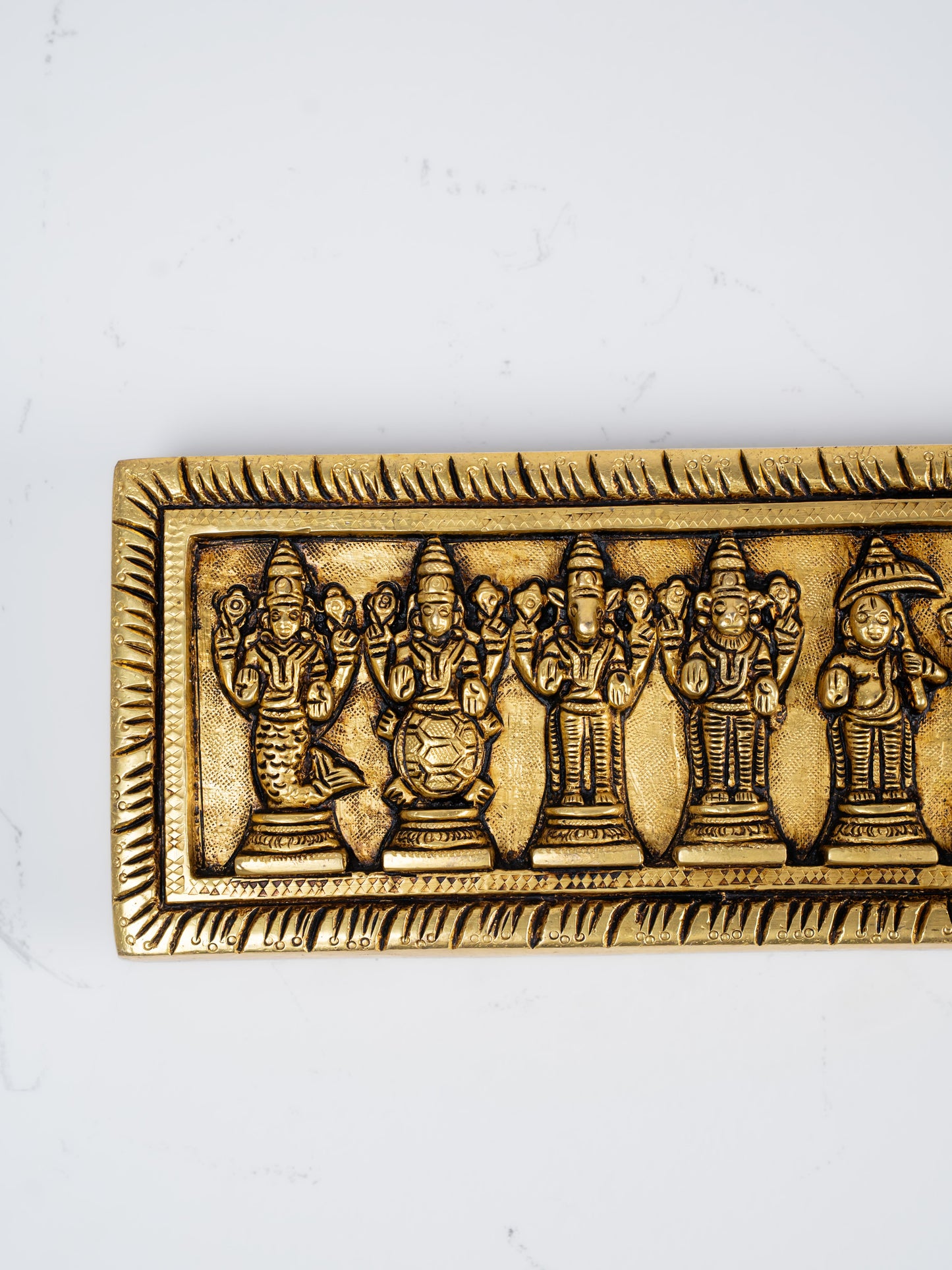 Brass Dasavatharam Plate Wall Hanging - 13 inch - WL5281