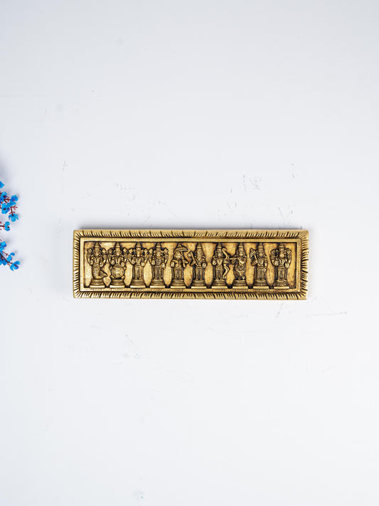 Brass Dasavatharam Plate Wall Hanging - 13 inch - WL5281