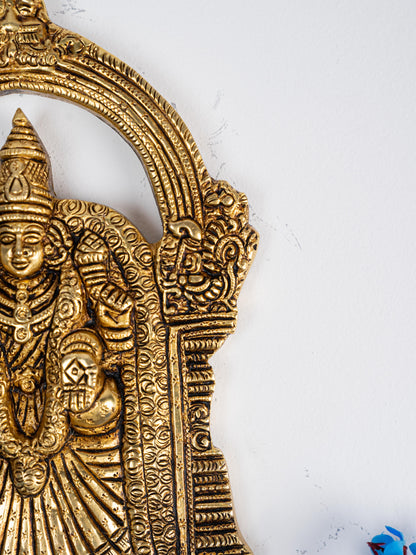 Brass Tirupati Balaji with Padmavathi Thayar Wall Hanging - 7 inch - WL5283