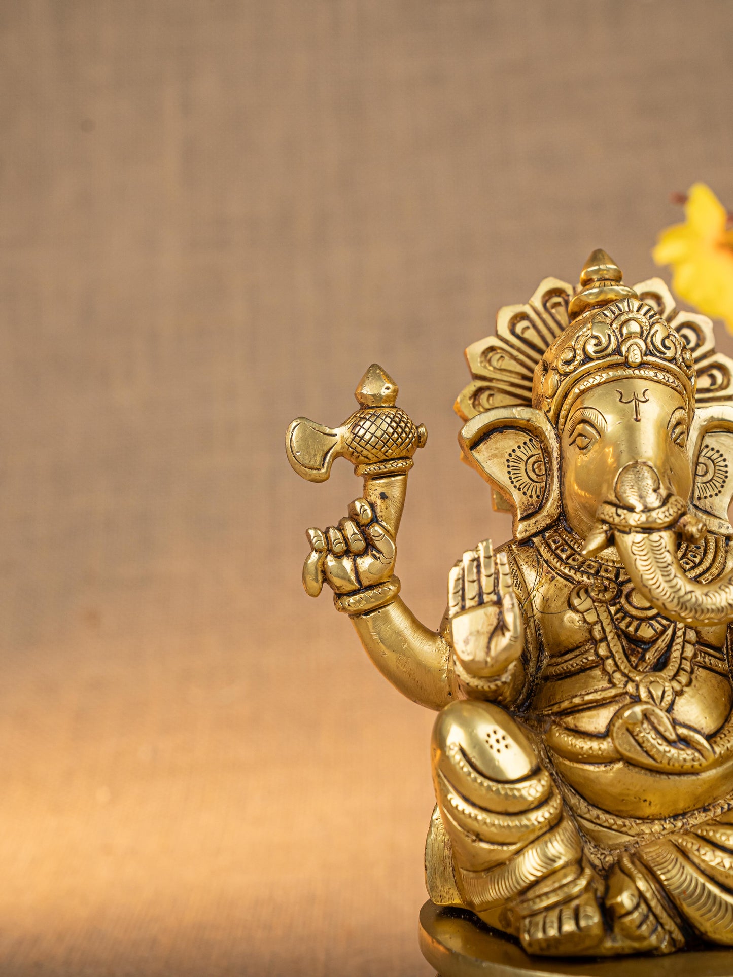 Brass Ganesha Idol - 7 inch - WL5285