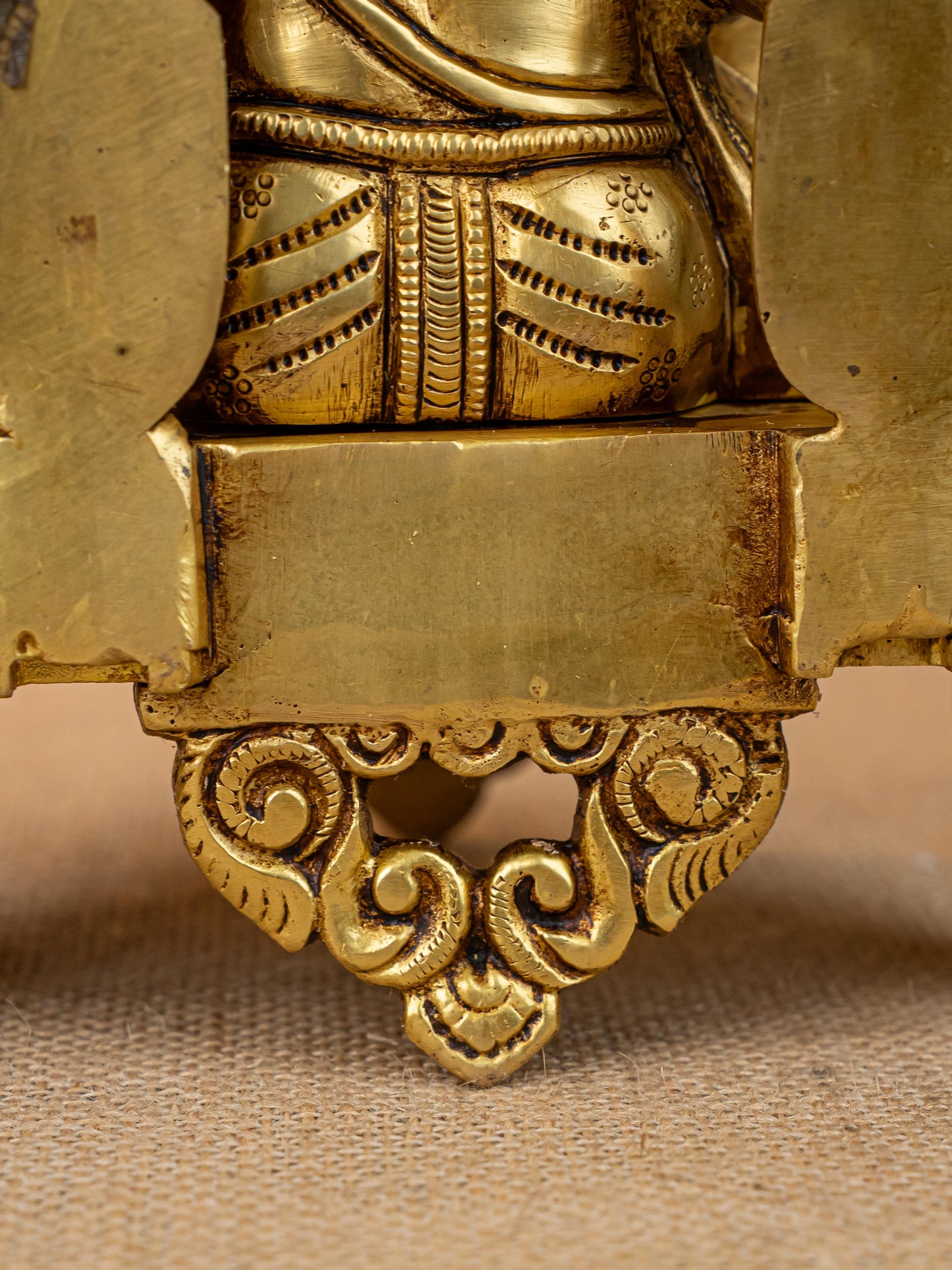 Brass Ganesha on Peetam - 10 inch - WL5286