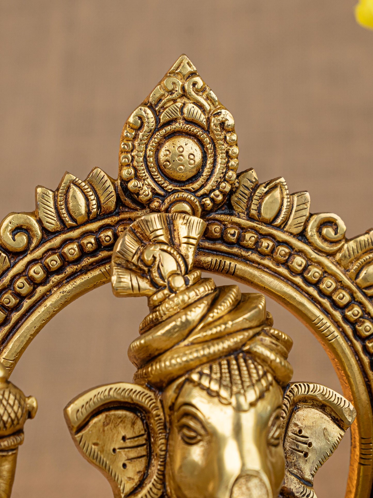 Brass Ganesha on Peetam - 10 inch - WL5286
