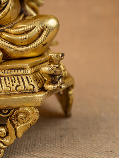 Brass Ganesha on Peetam - 10 inch - WL5286