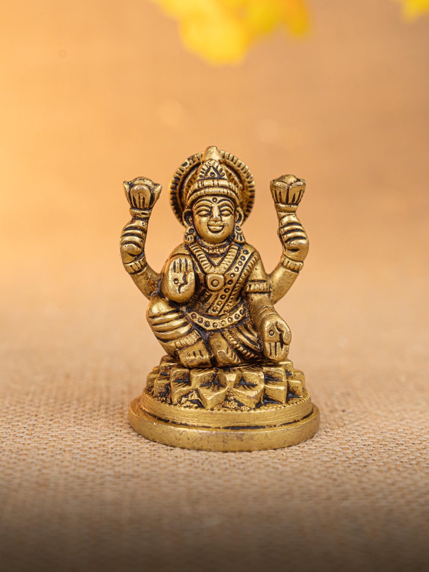 Brass Lakshmi Ganesha Idol - Set of 2 - 3 inch - WL5290