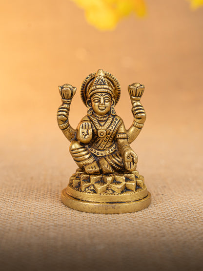 Brass Lakshmi Ganesha Idol - Set of 2 - 3 inch - WL5290