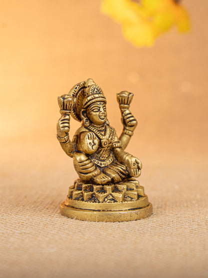 Brass Lakshmi Ganesha Idol - Set of 2 - 3 inch - WL5290