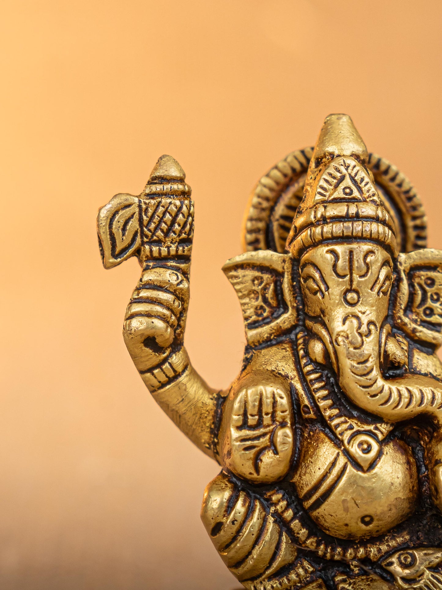 Brass Lakshmi Ganesha Idol - Set of 2 - 3 inch - WL5290