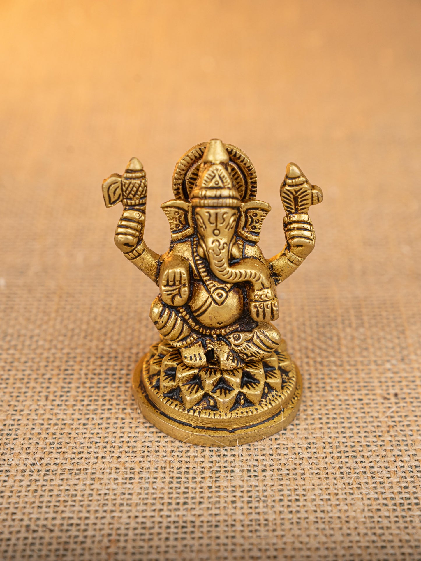 Brass Lakshmi Ganesha Idol - Set of 2 - 3 inch - WL5290