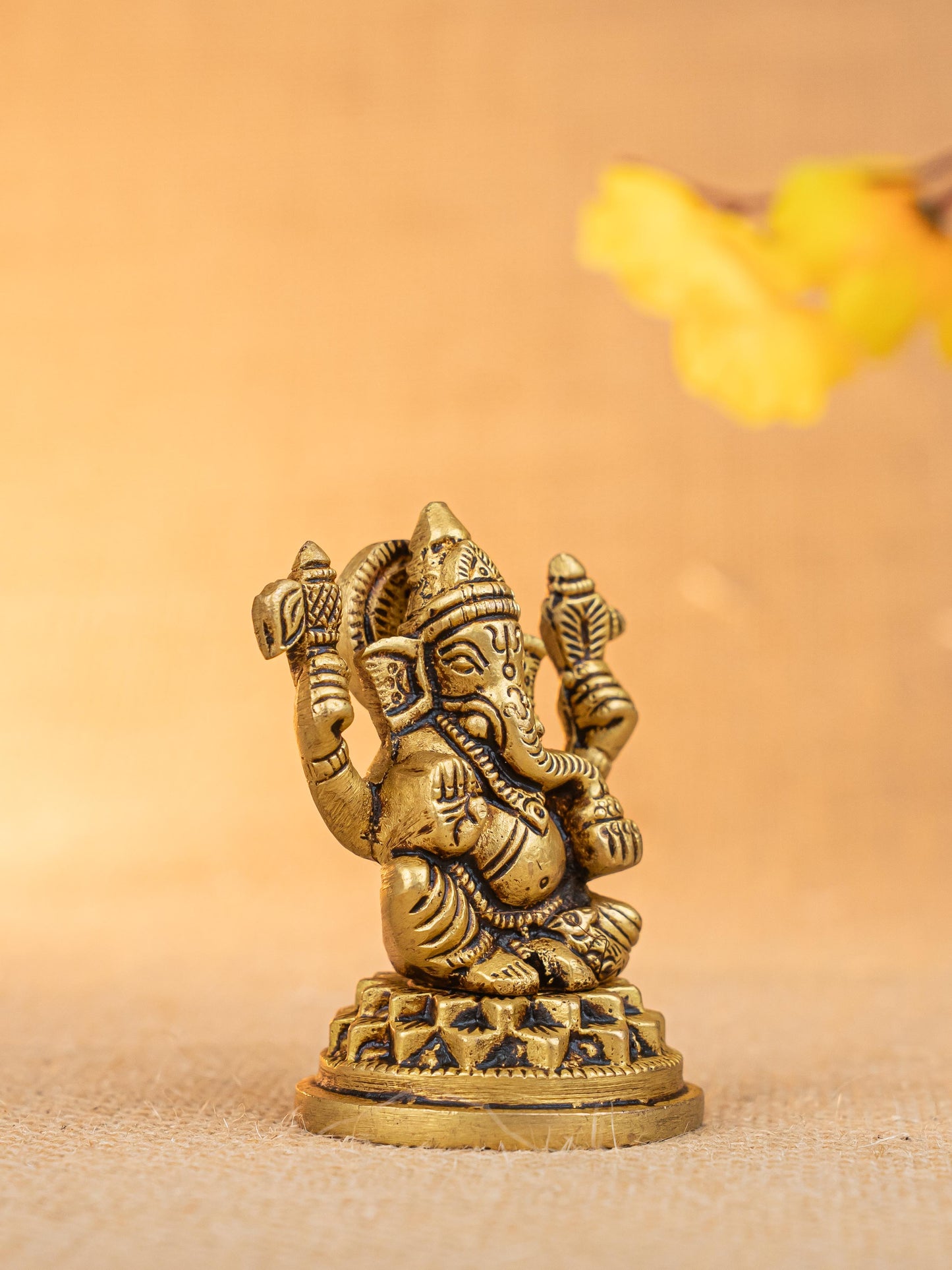Brass Lakshmi Ganesha Idol - Set of 2 - 3 inch - WL5290