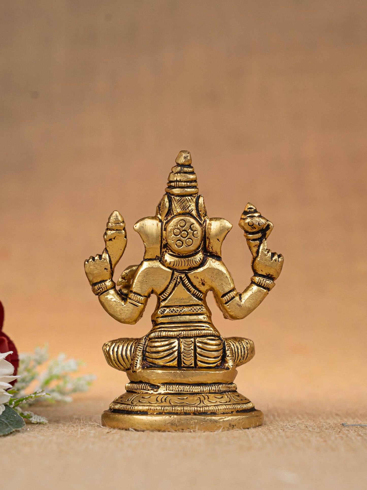Brass Lakshmi Ganesha Saraswathi Idol - Set of 3 - 4 inch - WL5293