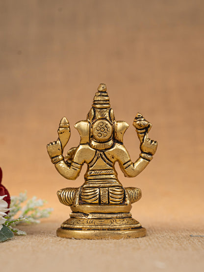 Brass Lakshmi Ganesha Saraswathi Idol - Set of 3 - 4 inch - WL5293