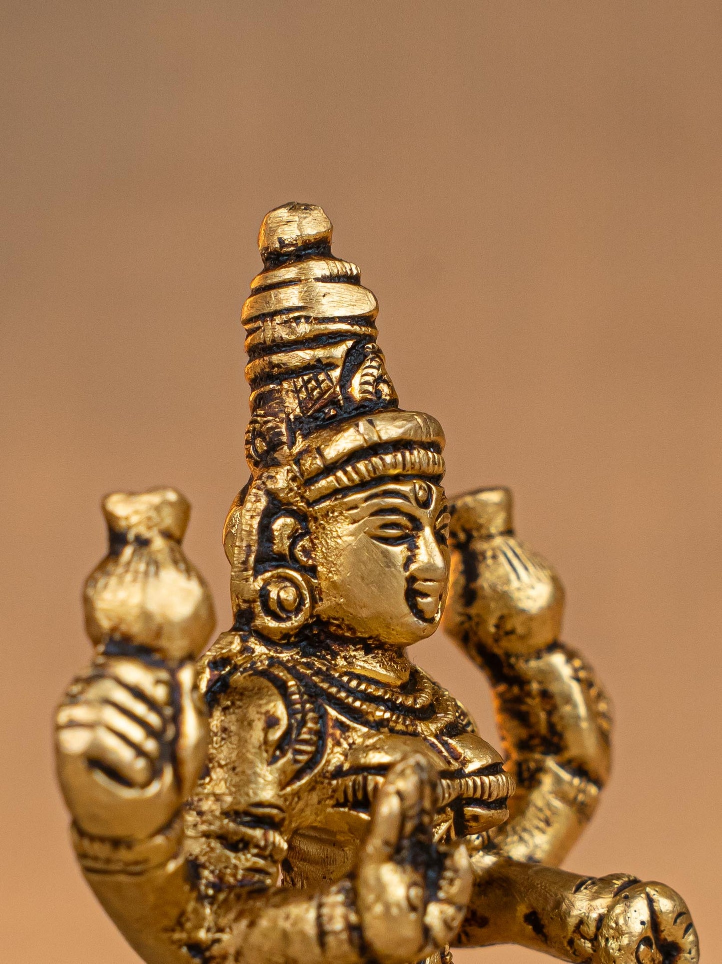 Brass Lakshmi Ganesha Saraswathi Idol - Set of 3 - 4 inch - WL5293