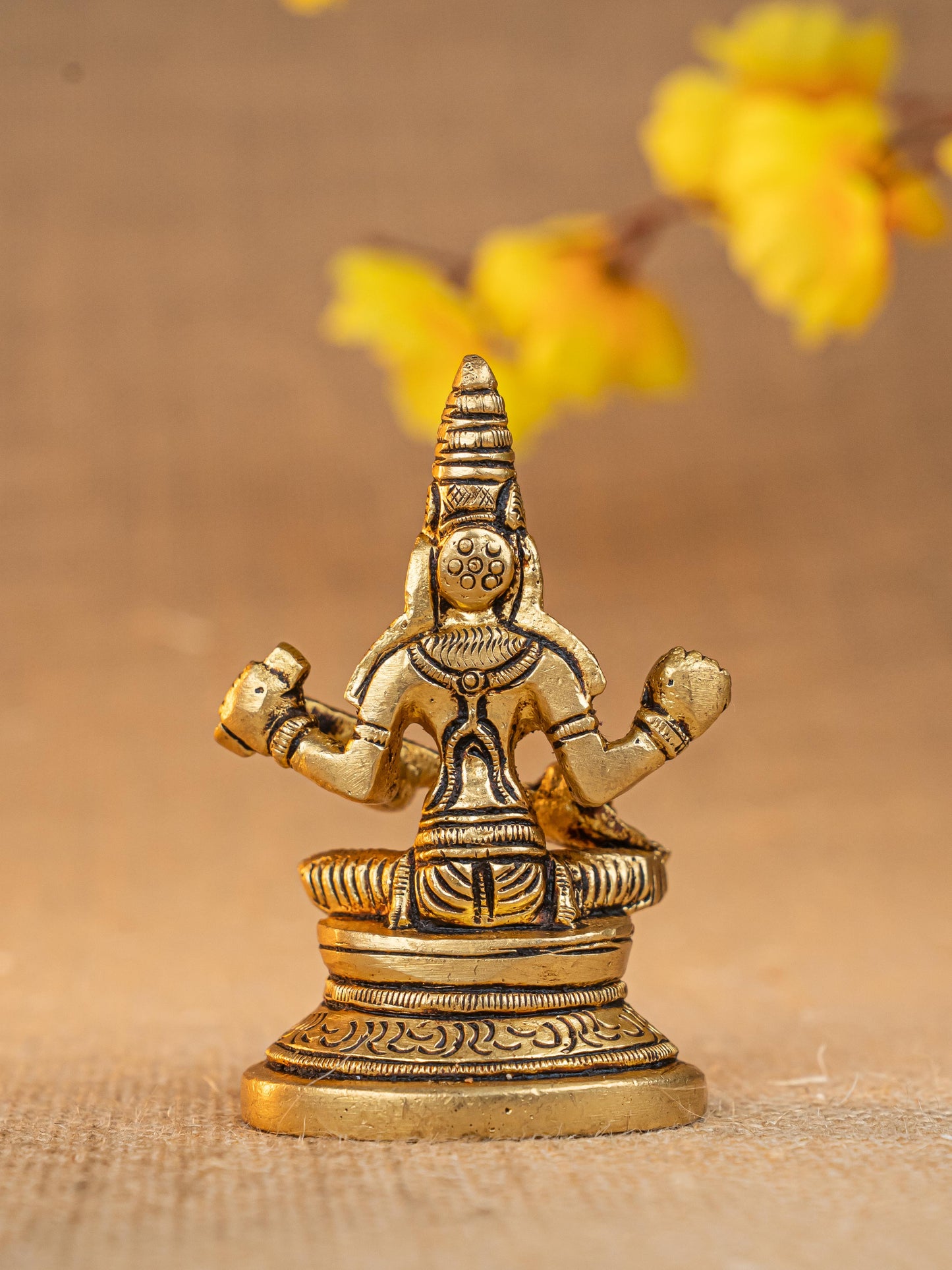 Brass Lakshmi Ganesha Saraswathi Idol - Set of 3 - 4 inch - WL5293