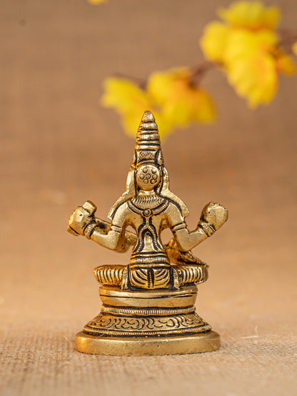 Brass Lakshmi Ganesha Saraswathi Idol - Set of 3 - 4 inch - WL5293