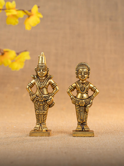 Brass Rukmani & Vitthal Idol - Set of 2 - 4 inch - WL5294