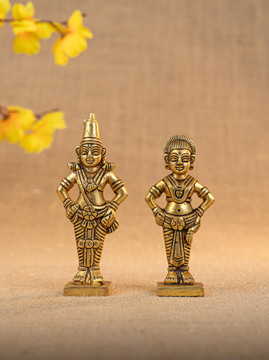 Brass Rukmani & Vitthal Idol - Set of 2 - 4 inch - WL5294