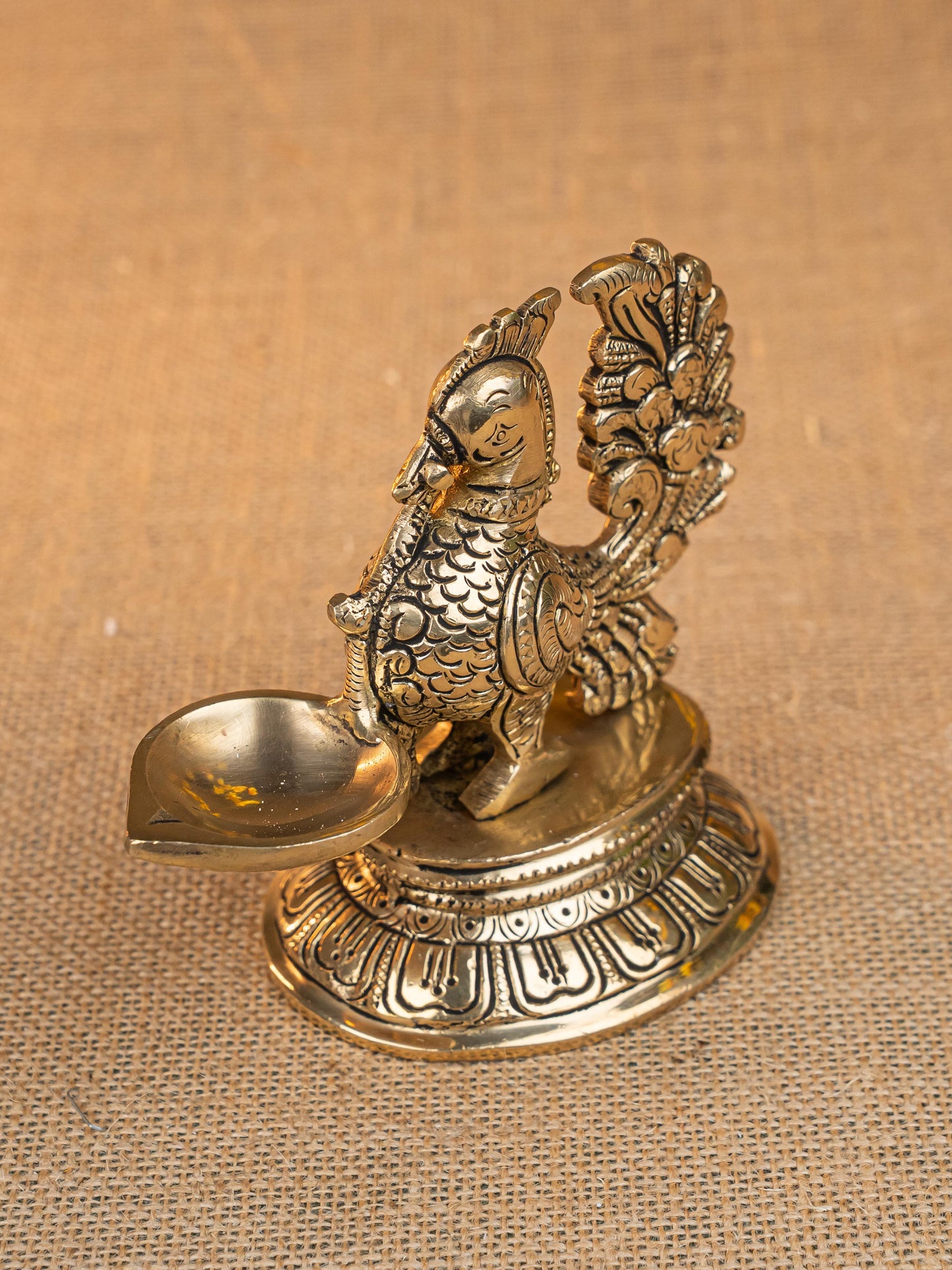 Brass Annapakshi with Diya - 5 inch - WL5299