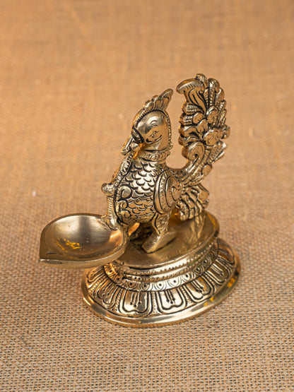 Brass Annapakshi with Diya - 5 inch - WL5299